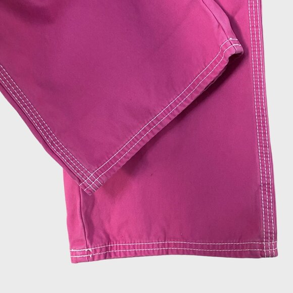 Y2K Ralph Lauren Straight Leg Mid-Rise Cargo Carpenter Pants Women's 10 Pink - Picture 8 of 9